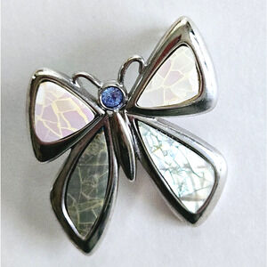 Liz Claiborne Brooch Abalone Butterfly Mother Of Pearl Nature Coastal Fairycore